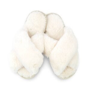 Plush Crossband Slide House Slippers